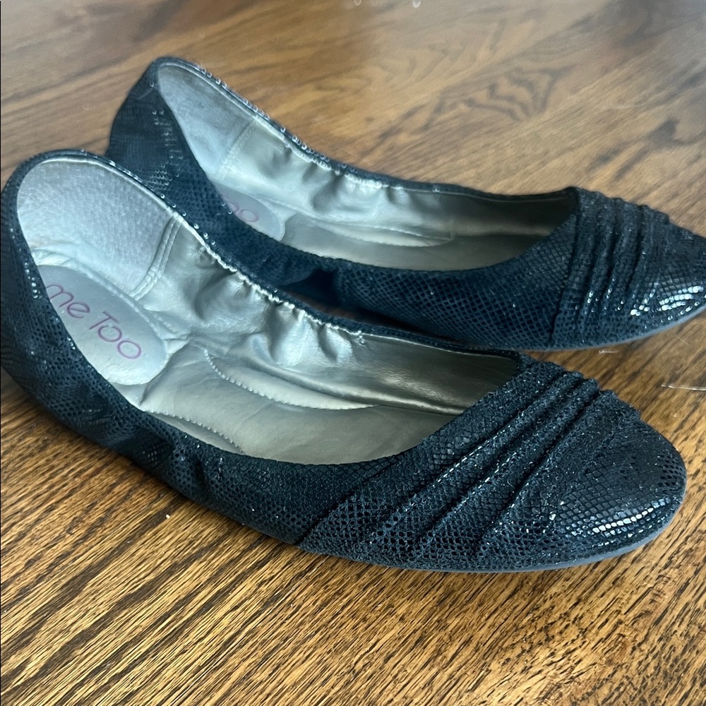 Me Too Black Textured Flats